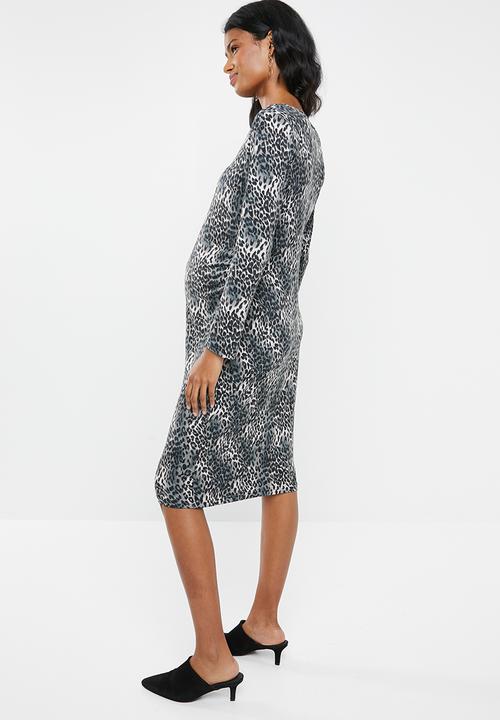 edit Maternity - V-neck bodycon dress - multi