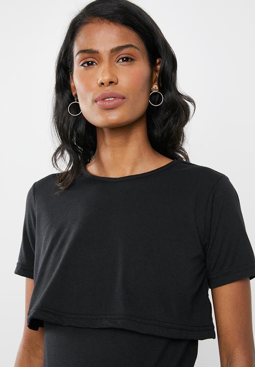 edit Maternity - Overlay maxi dress - black
