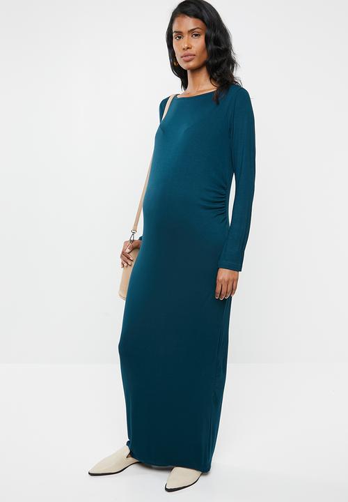edit Maternity - Maternity Scoop neck maxi dress - blue