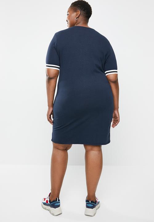 STYLE REPUBLIC PLUS - Athlete T-shirt dress - navy