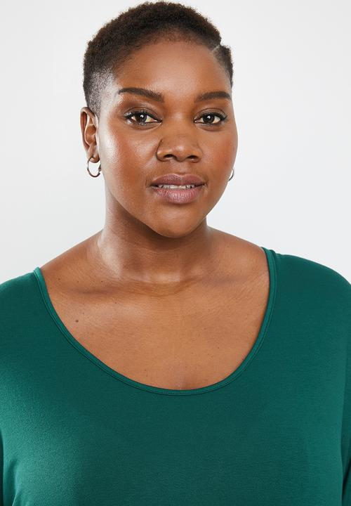 STYLE REPUBLIC PLUS - Sleeve tie top - green
