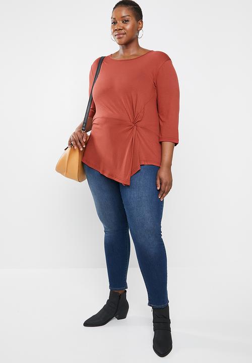 edit Plus - Asymmetrical knot top - rust