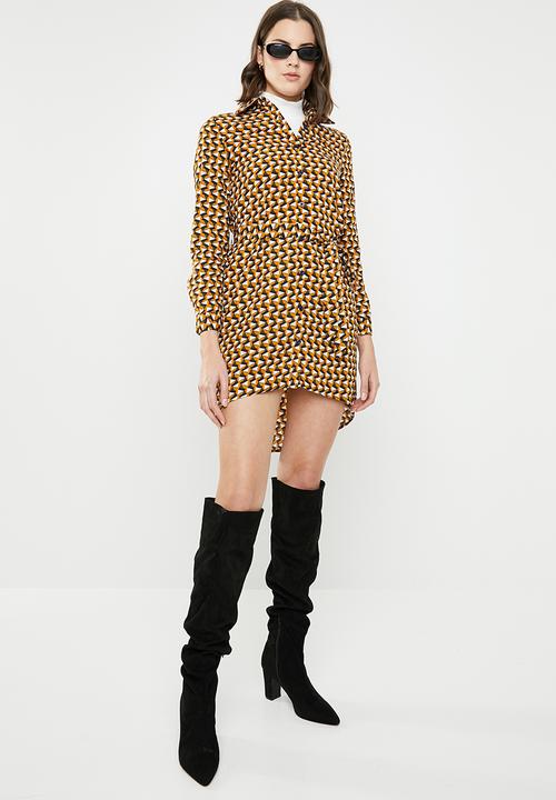 Revenge - Geometric wrap dress - multi