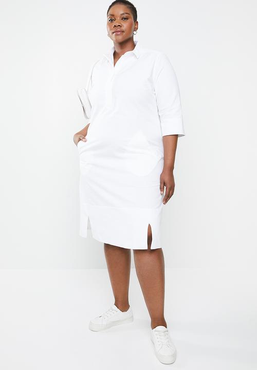 AMANDA LAIRD CHERRY - Plus size zinhle tunic dress - white