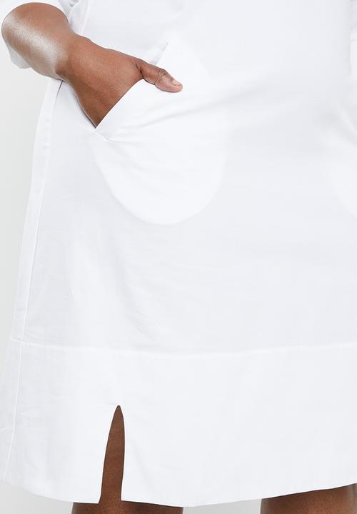 AMANDA LAIRD CHERRY - Plus size zinhle tunic dress - white