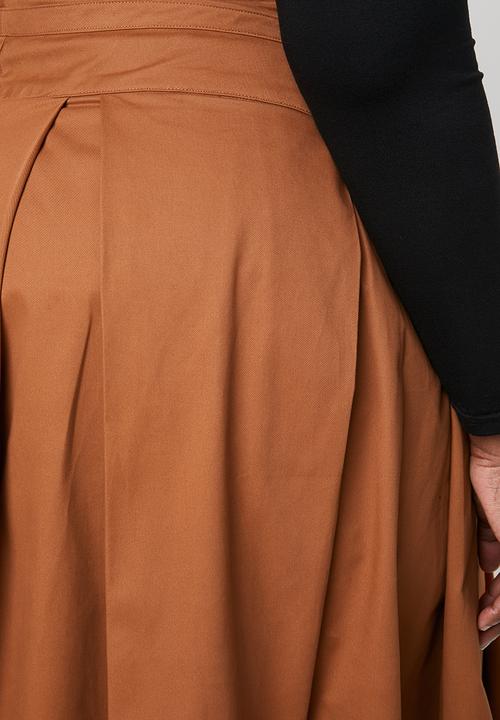 AMANDA LAIRD CHERRY - Plus size sphe wrap skirt - brown