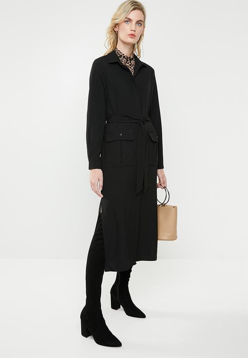 Superbalist - Utility long sleeve dress - black