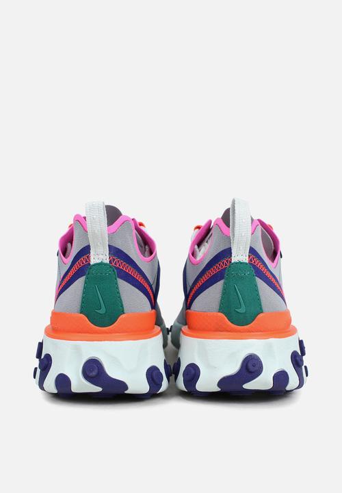 Nike - Wmns React Element 55 - wolf grey/laser fuchsia-hyper crimson