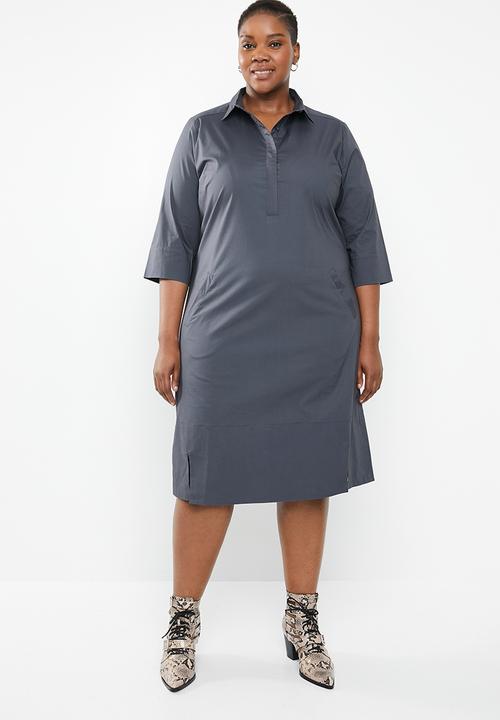 AMANDA LAIRD CHERRY - Plus size zinhle tunic dress - grey
