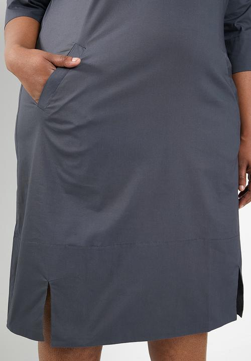 AMANDA LAIRD CHERRY - Plus size zinhle tunic dress - grey
