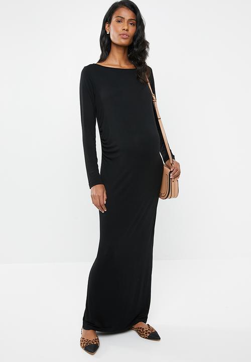 edit Maternity - Scoop neck maxi dress - black
