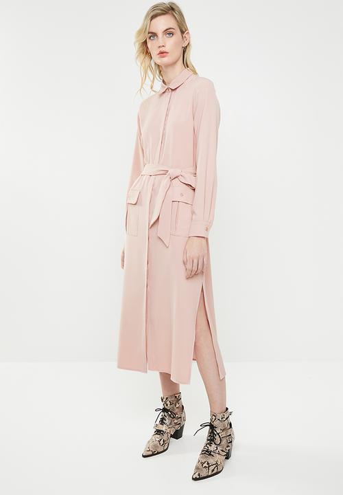 Superbalist - Utility long sleeve dress - pink 