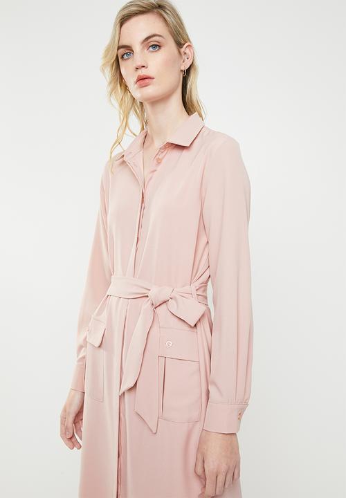 Superbalist - Utility long sleeve dress - pink 