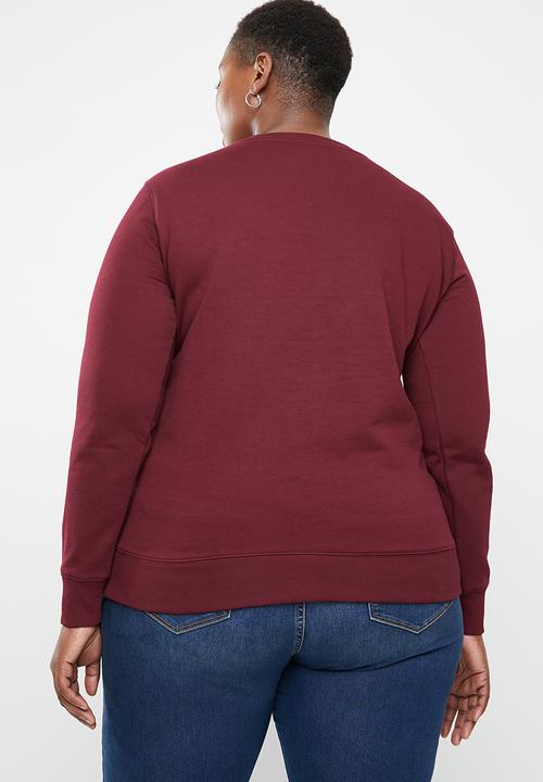 POLO - Plus size Lexie long sleeve jersey - burgundy