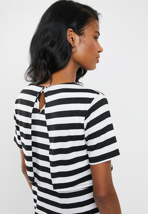 edit Maternity - Overlay maxi dress - white & black