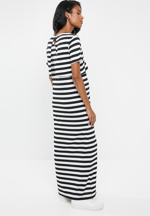 edit Maternity - Overlay maxi dress - white & black