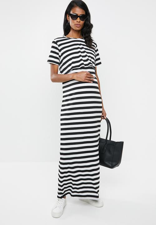 edit Maternity - Overlay maxi dress - white & black