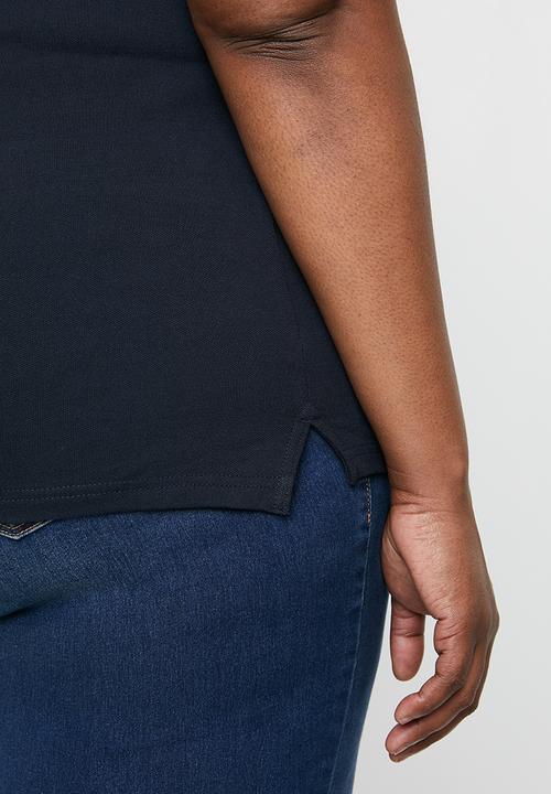 POLO - Plus size Simone short sleeve V-neck golfer - navy