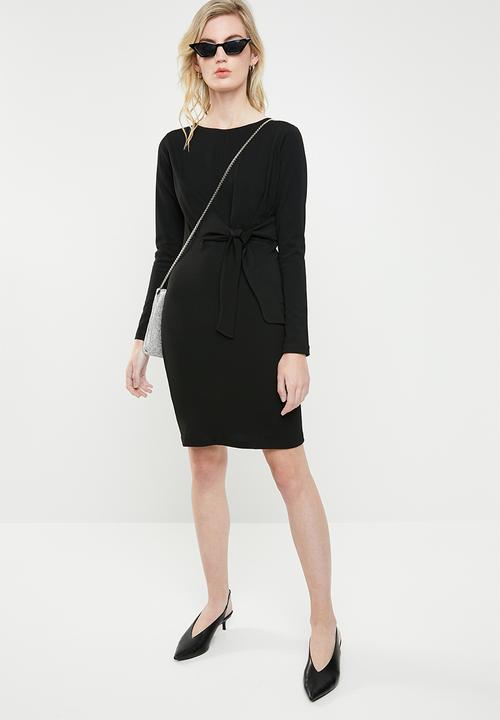 Superbalist - Tie front bodycon - black