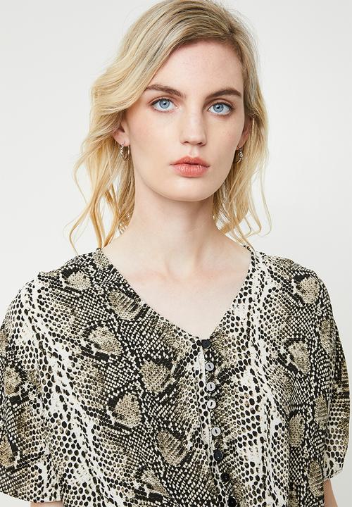Superbalist - Tie front blouse snake print blouse - multi