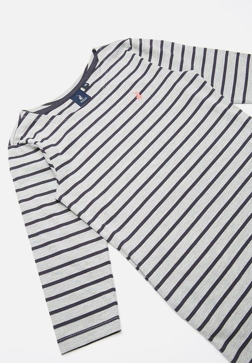 POLO - Striped dress - grey & navy 