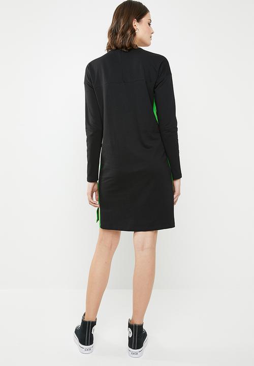 Noisy May - Leah long sleeve sweat dress - black