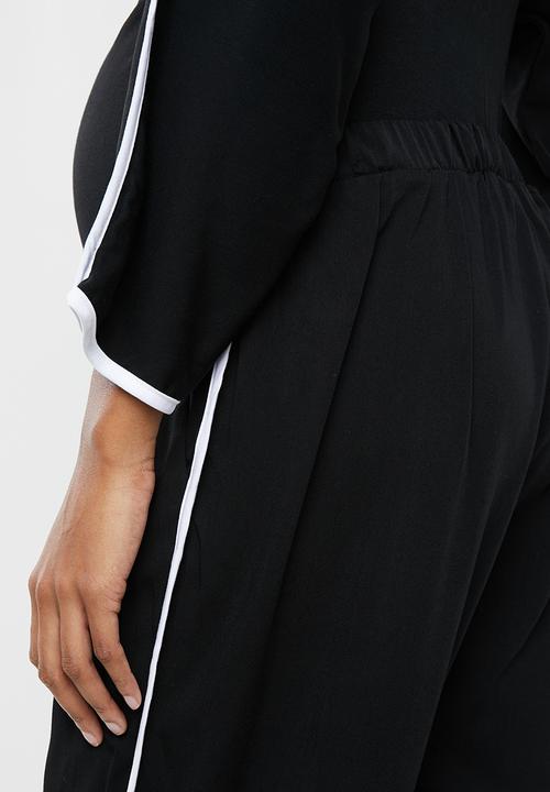 edit Maternity - Side stripe casual pants - black