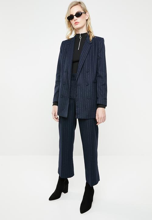 MANGO - Striped suit blazer - navy