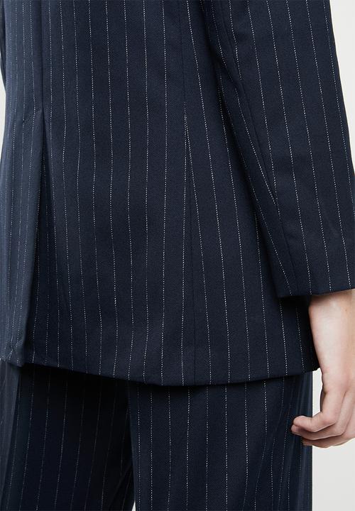 MANGO - Striped suit blazer - navy
