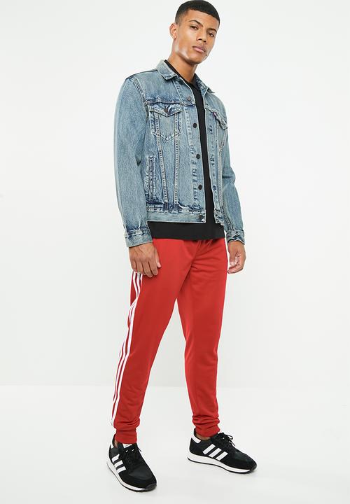adidas Originals - SST track pants - red & white