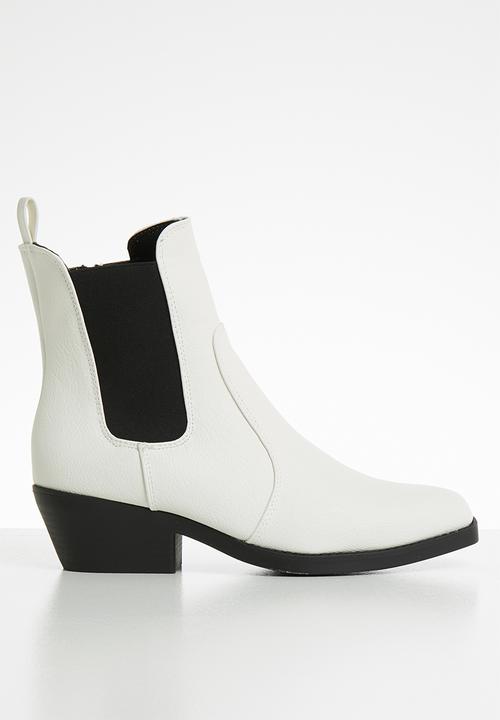 Tessa western boot - off white smooth 