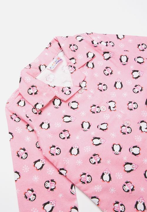 Pop Candy - Flannel penguin pyjamas - pink