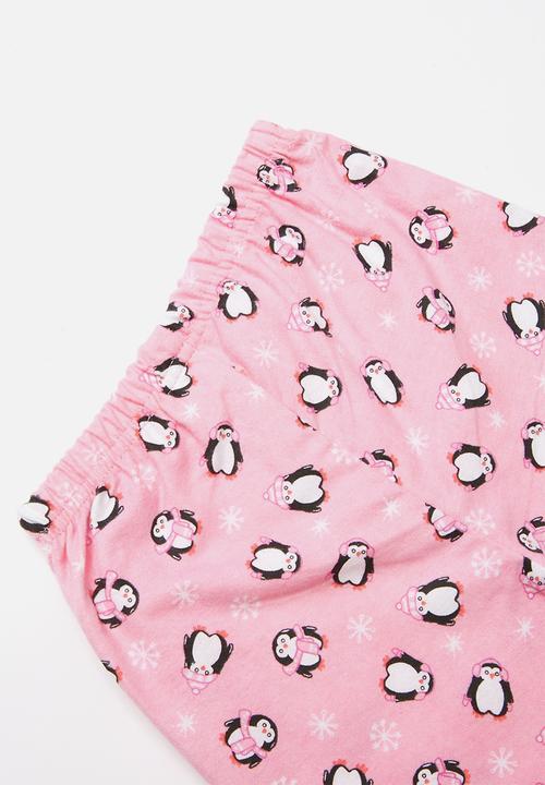 Pop Candy - Flannel penguin pyjamas - pink