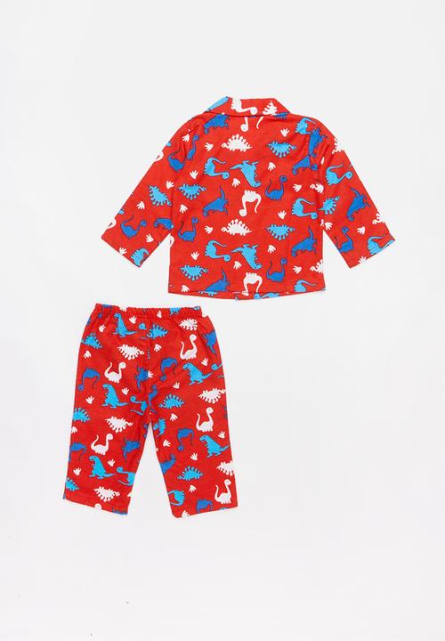 Pop Candy - Flannel dinosaur pyjamas - red