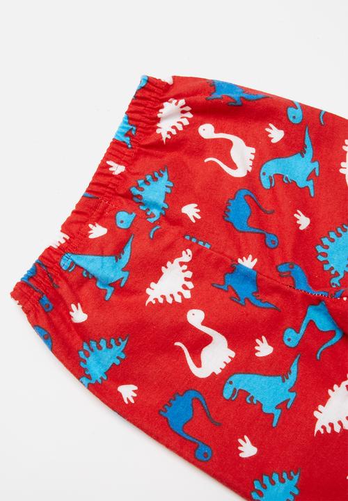 Pop Candy - Flannel dinosaur pyjamas - red
