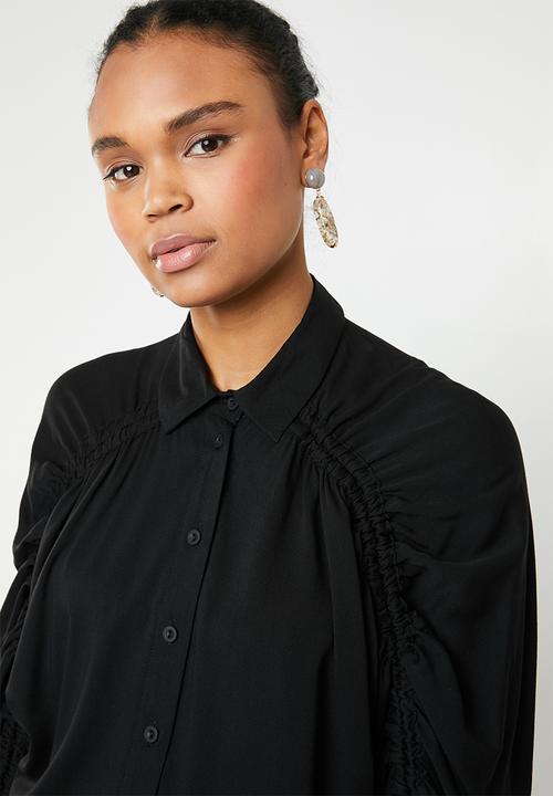 AMANDA LAIRD CHERRY - Khothatso volume sleeve shirt - black