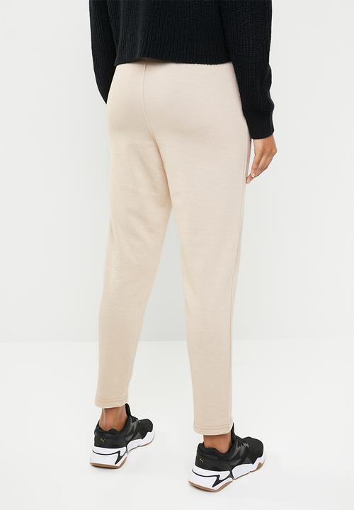 Missguided - High waisted tapered trackpants - beige 