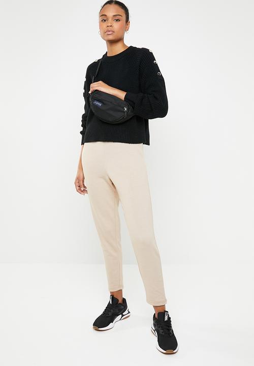 Missguided - High waisted tapered trackpants - beige 
