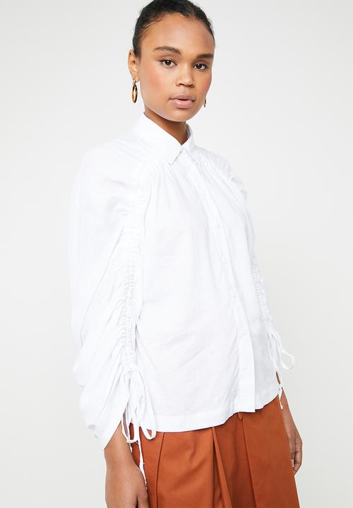 AMANDA LAIRD CHERRY - Khothatso volume sleeve shirt - white
