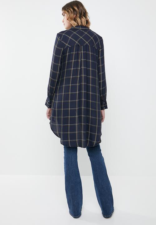 ONLY - Canberra check shirt - navy