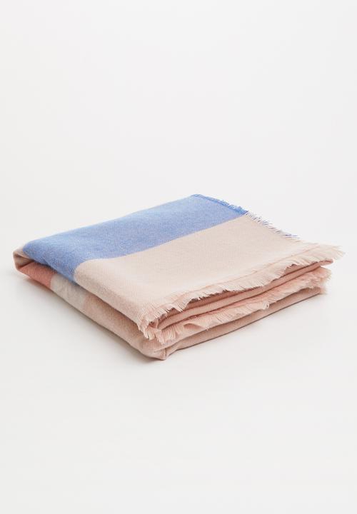 MANGO - Striped scarf - pink