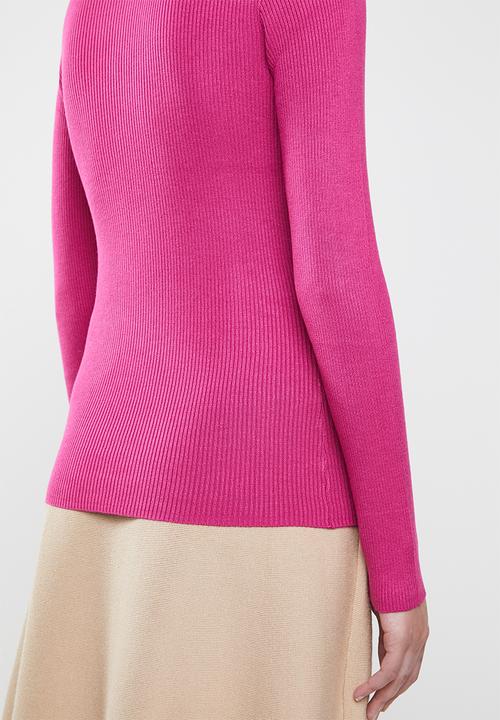 Jacqueline de Yong - High neck pullover - pink
