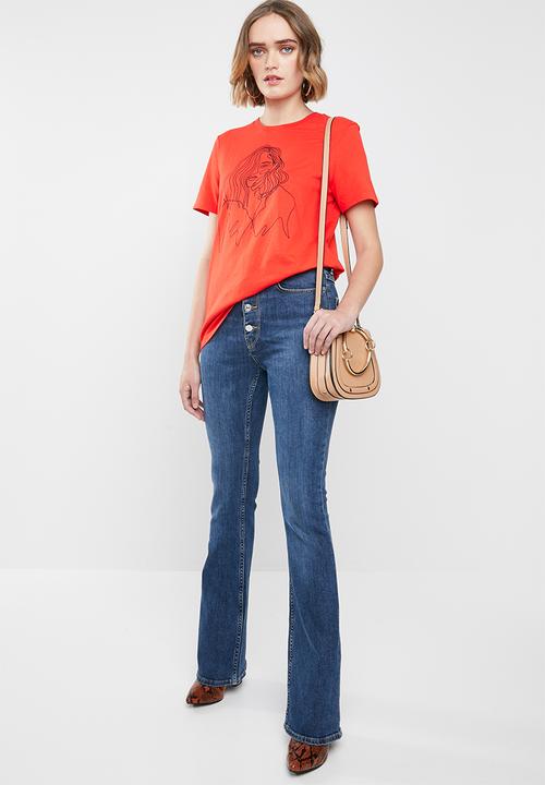 Vero Moda - Sketch short sleeve T-shirt - red