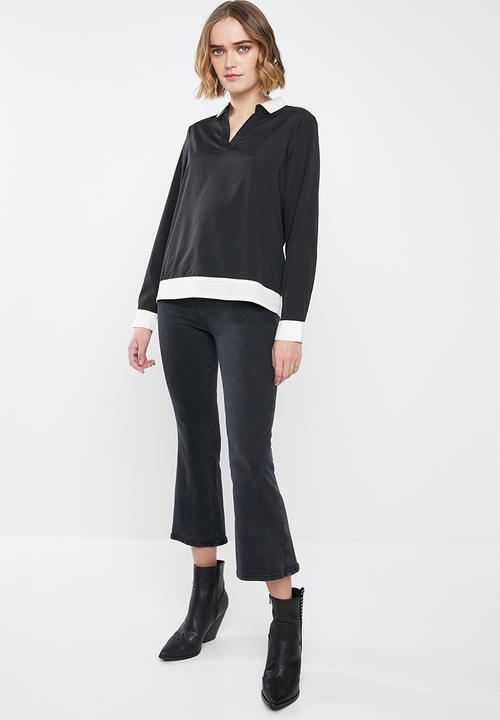 Vero Moda - Long sleeve midi top - black