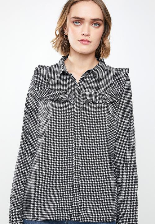 Vero Moda - HHallie long sleeve shirt - black & white