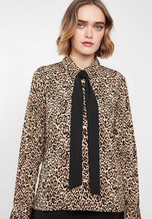 Vero Moda - Katrine bow shirt - black & beige 