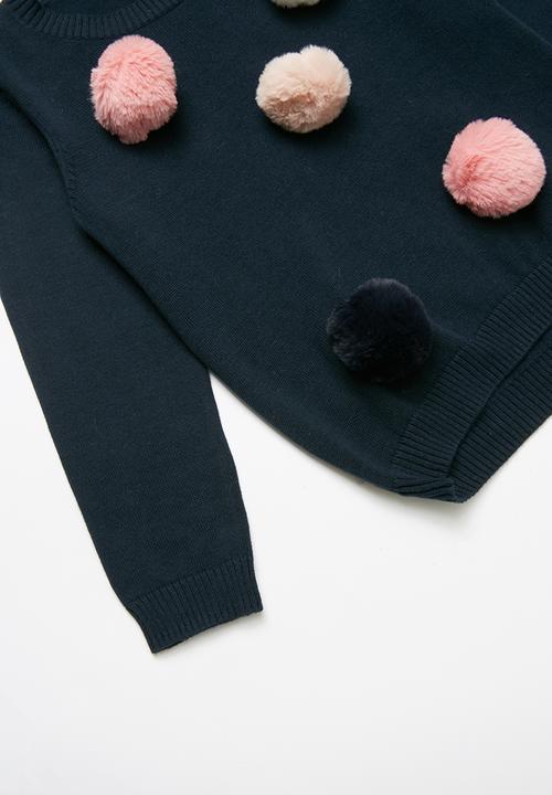 Name It - Lisa spot long sleeve knit sweat - navy 