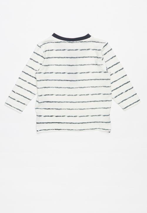 Name It - Faril long sleeve top -  navy & white