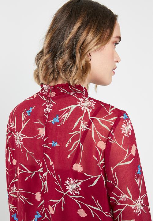 Vero Moda - Becca long sleeve top - red