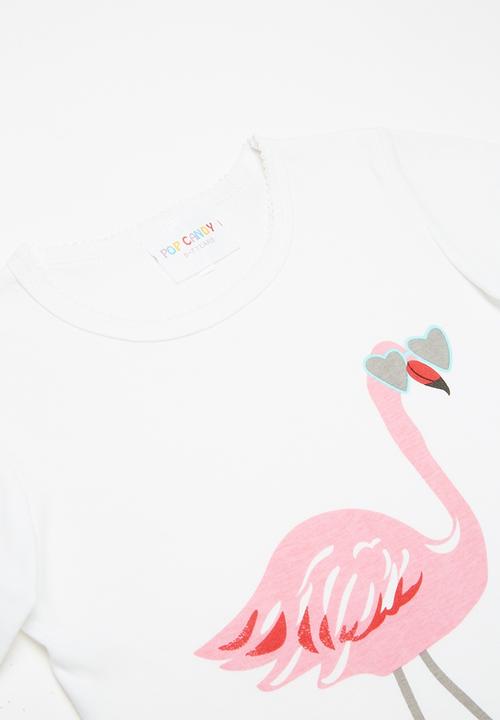 Pop Candy - Short Sleeve Printed Pj Set - red & white